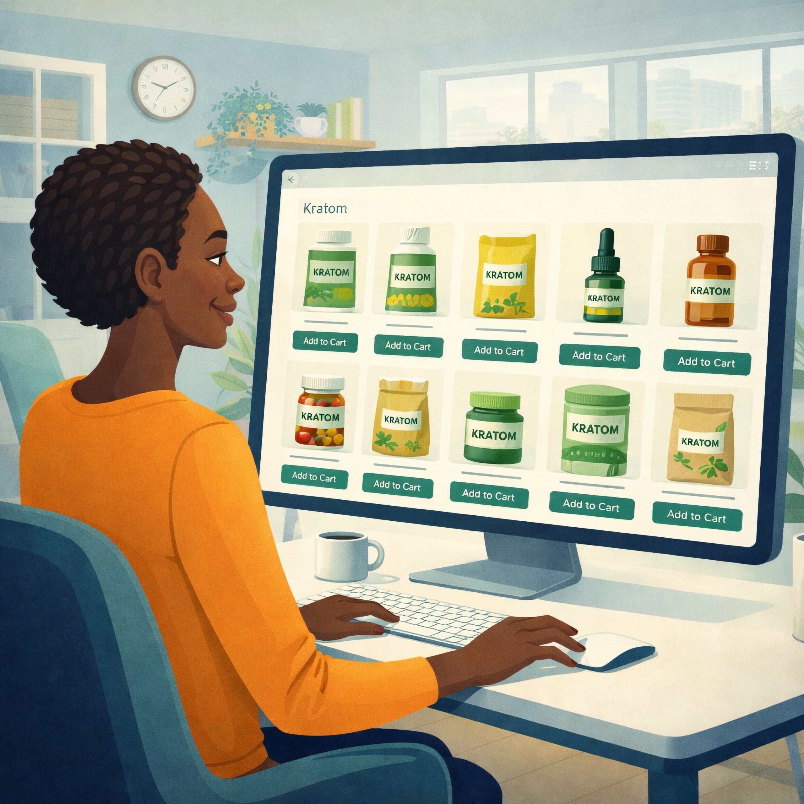 Kratom-Merchant-Account-Customer-At-Computer