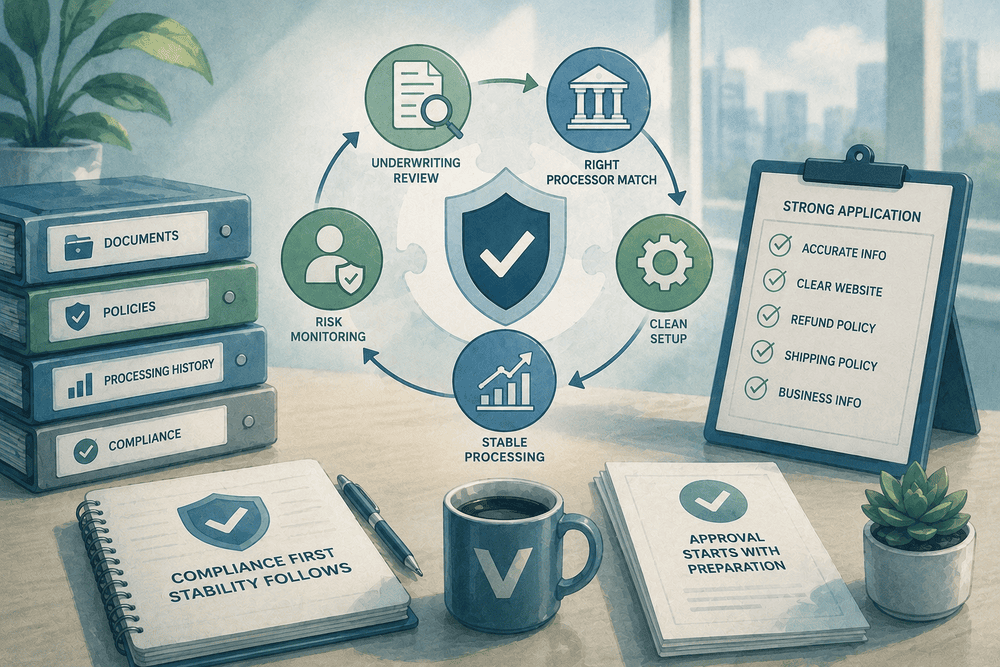 Merchant Account Denied Underwriting Review And Approval Preparation Graphic