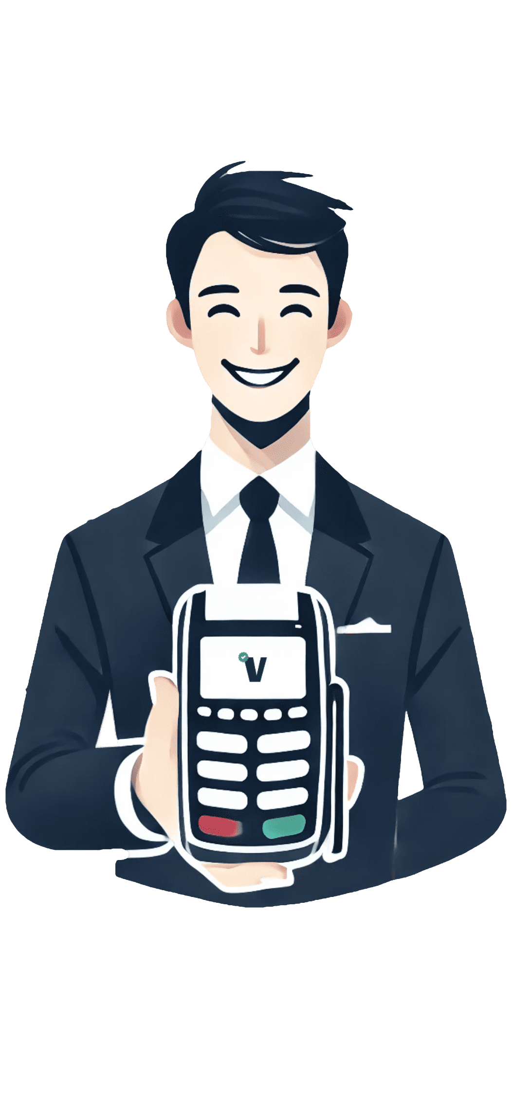 Man Holding Credit Card Processing Terminal